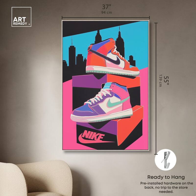 City Pop Sneakers Canvas by Art Remedy