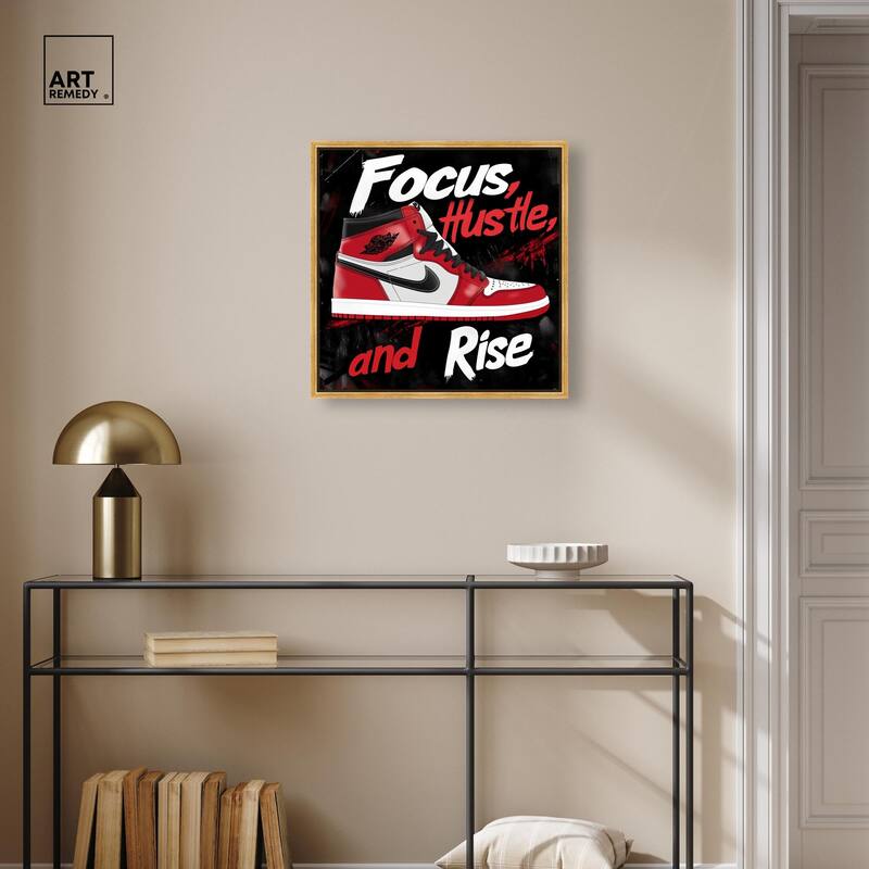 Hustle and Rise Sneaker Red Canvas by Art Remedy