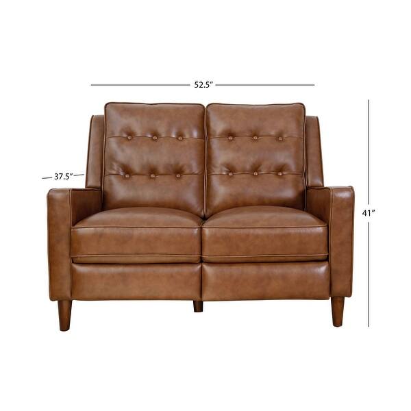 Abbyson Holloway Mid Century Top Grain Leather Pushback 3 Piece Set