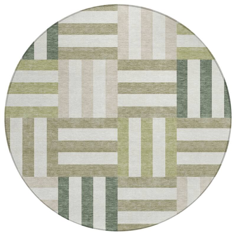 Machine Washable Indoor/ Outdoor Modern Hatch Chantille Rug