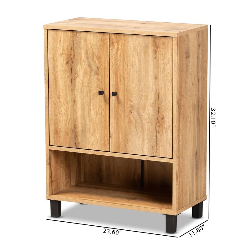 Rossin Modern 2-Door Entryway Shoe Storage Cabinet with Bottom Shelf