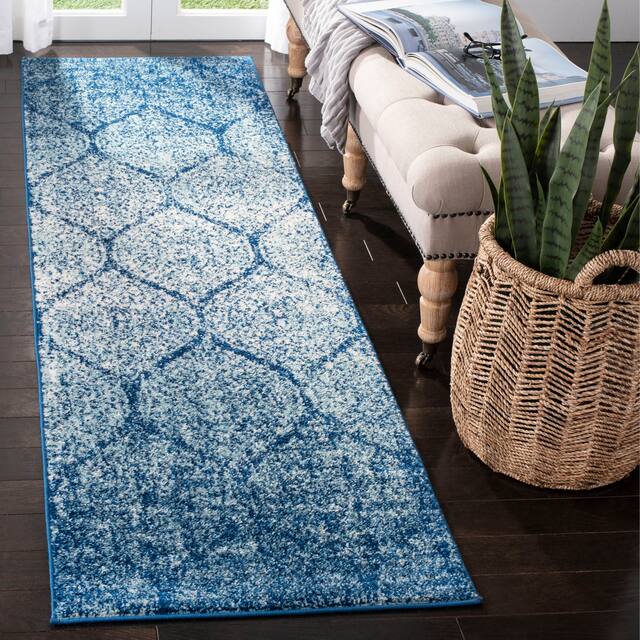 SAFAVIEH Madison Stella Boho Chic Ogee Trellis Rug - 2'3" x 4' - Navy/Blue