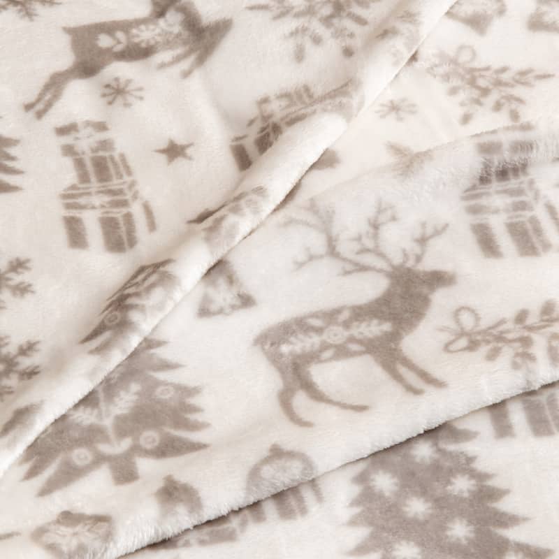 Luxurious Velvet Plush Fleece Holiday Printed Throw Blanket