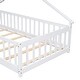 preview thumbnail 26 of 28, Twin House-Shaped Bedside Floor Bed with Guardrails, Slats, with Door