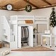 preview thumbnail 2 of 17, Loft Bed with Storage Bookshelf,Kids Bed with Desk & Wardrobe,Twin Size,White