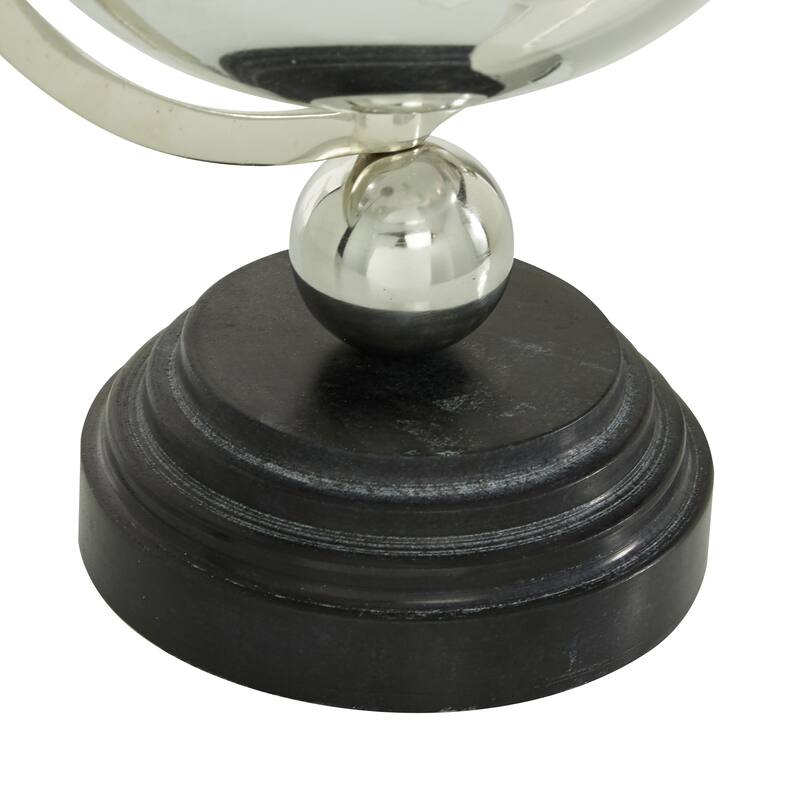Silver or Gold Marble Globe with Marble Base and Tiered Base