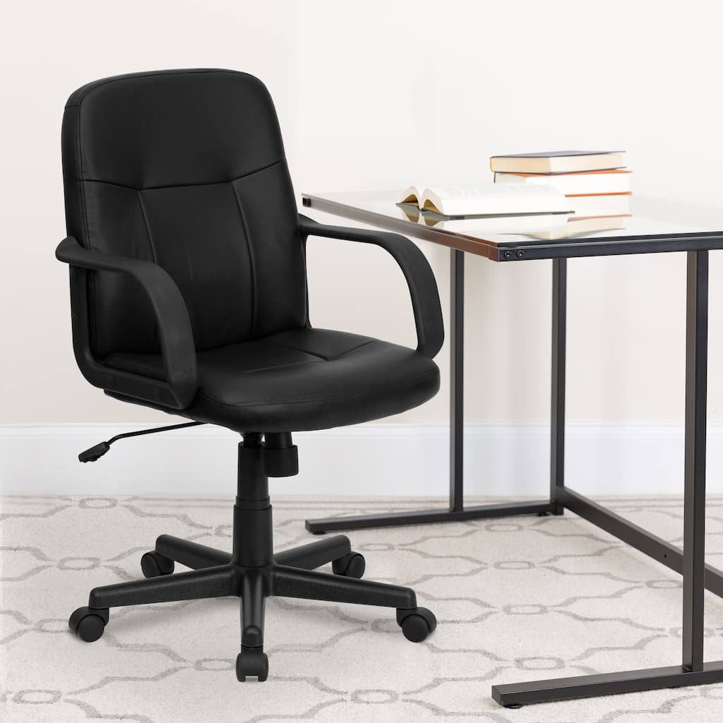 Mid-Back Glove Vinyl Executive Swivel Office Chair with Arms