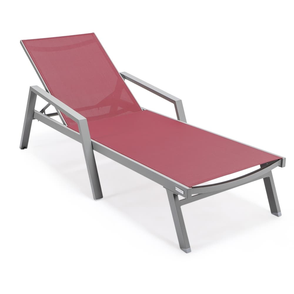 Marlin Aluminum Outdoor Chaise Lounge with Rust-Resistant, 4-Position Adjustable Recliner and Breathable Mesh Sling