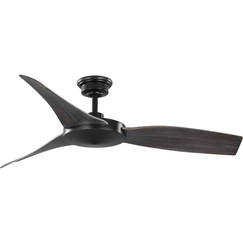 Spicer Collection 54-Inch Three-Blade Antique Black Matte Black DC Motor Contemporary Ceiling Fan - 54 in x 54 in x 11.5 in - 54 in x 54 in x 11.5 in