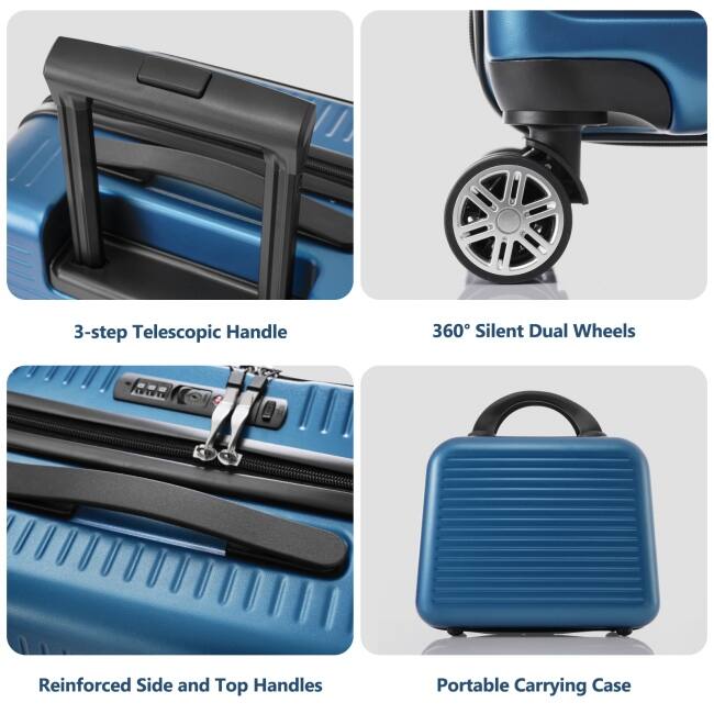 20 Inch Front Open Hardshell Luggage with Front Pocket and USB Port, 1 Portable Carrying Case