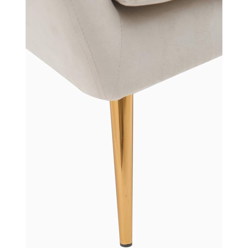 Modern Chic Mid-Century Velvet Accent Armchair Button-Tufted Wingback Design with Gold Flared Legs