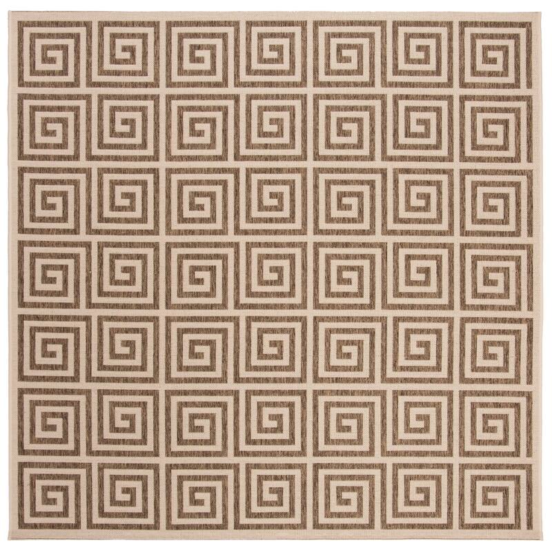 SAFAVIEH Beach House Anarsija Indoor/ Outdoor Waterproof Patio Backyard Rug - 6'7" Square - Beige/Cream