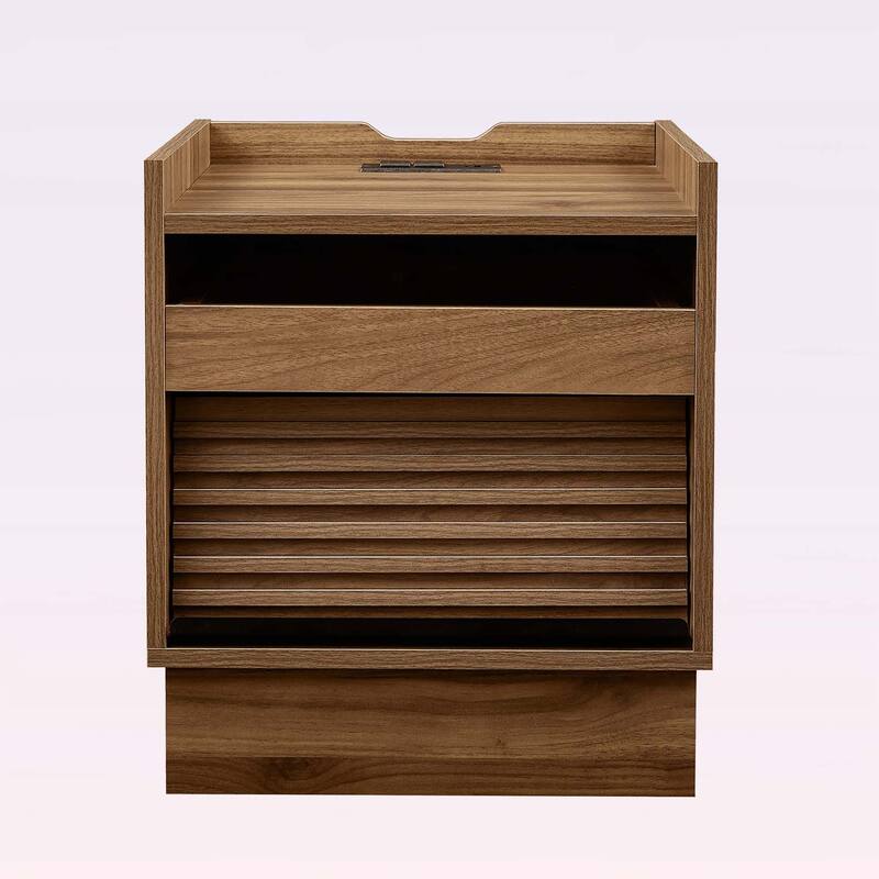 Bedside Table with 2 Drawers for Bedroom or Living Room - Brown