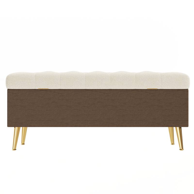 Modern Storage Ottoman Bench Upholstered Bedroom Bench