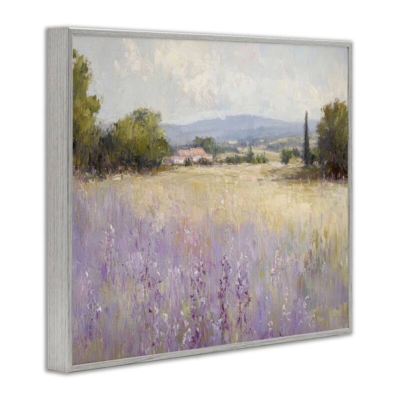 Stupell Lavender Farmland Meadow Framed Giclee Art Design By Petal Prints Design
