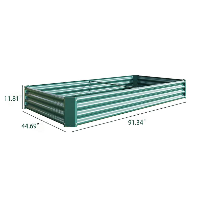 Countryside Style Garden Bed with 2 Supporting Bars Metal Elevated, for Flower Planters Vegetables Outdoor Gardening - 8' x 10'