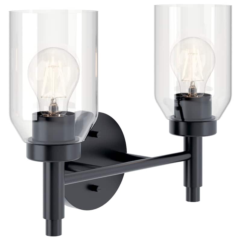 Kichler Lighting Madden Bathroom Vanity Light with Clear Glass - 14.25 - Black