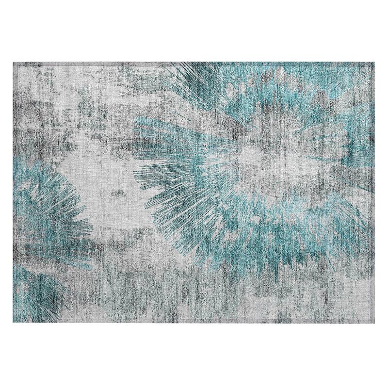 Machine Washable Indoor/ Outdoor Chantille Contemporary Starburst Rug