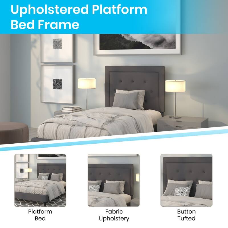 Panel Tufted Upholstered Platform Bed