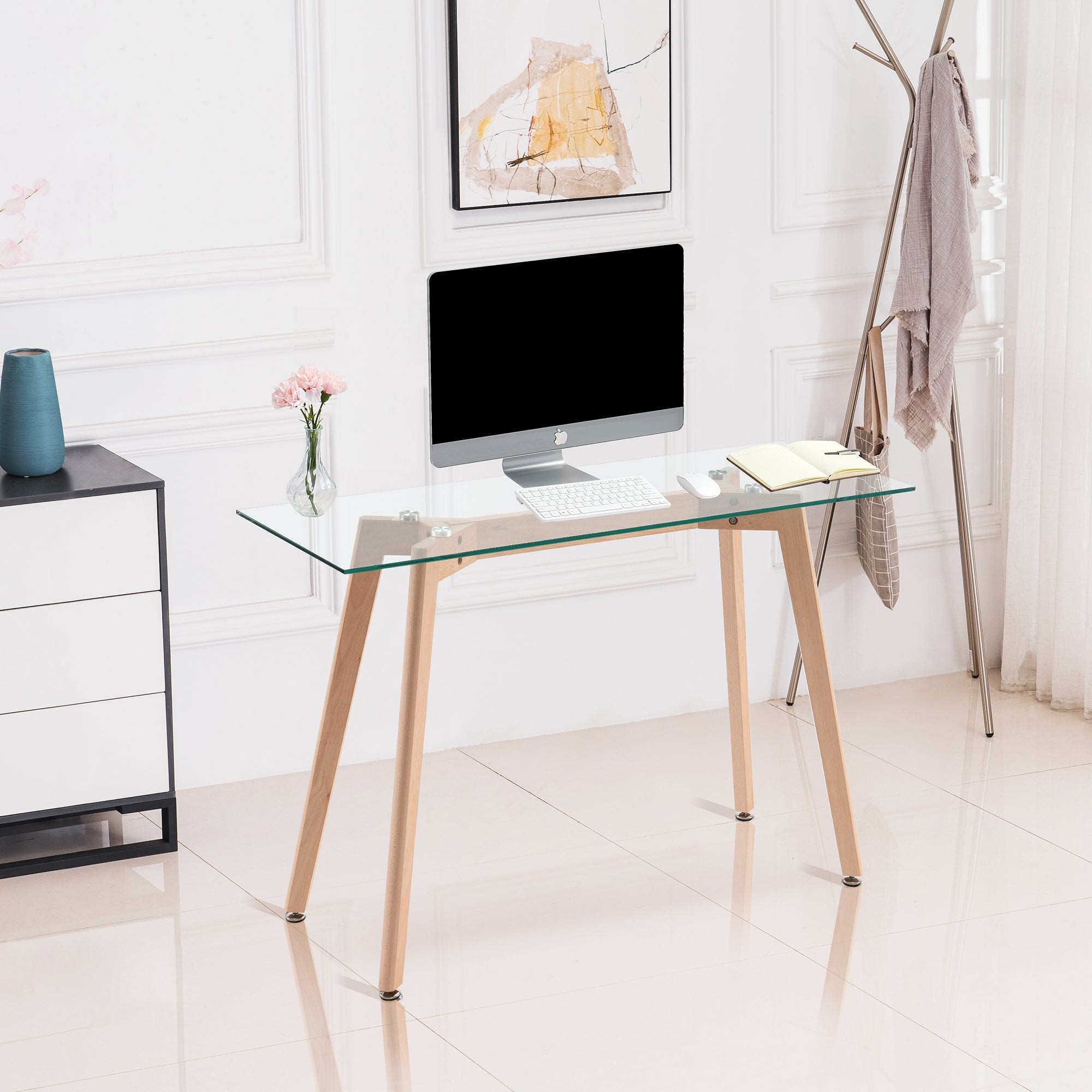 Small glass top top desk