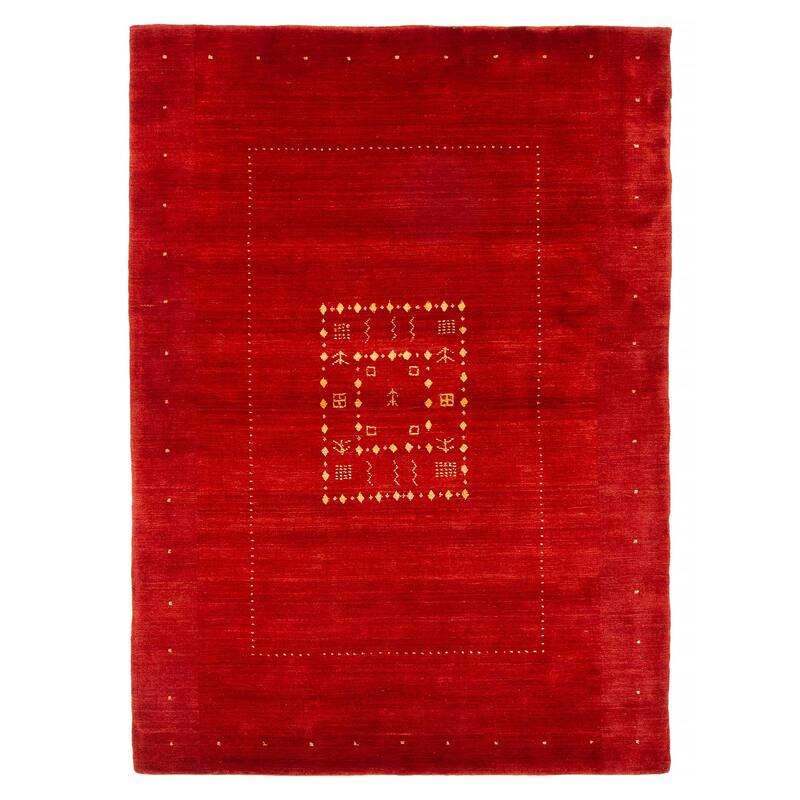 Kashkuli Gabbeh Red Rug 4'8" x 6'6" - 4'8 x 6'6 - Red - 4'8 x 6'6