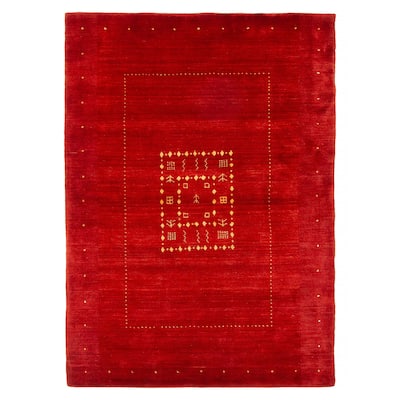 Kashkuli Gabbeh Red Rug 4'8" x 6'6" - 4'8 x 6'6
