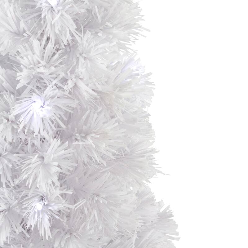 3' LED Color Changing White Fiber Optic Artificial Christmas Tree - 3 Foot