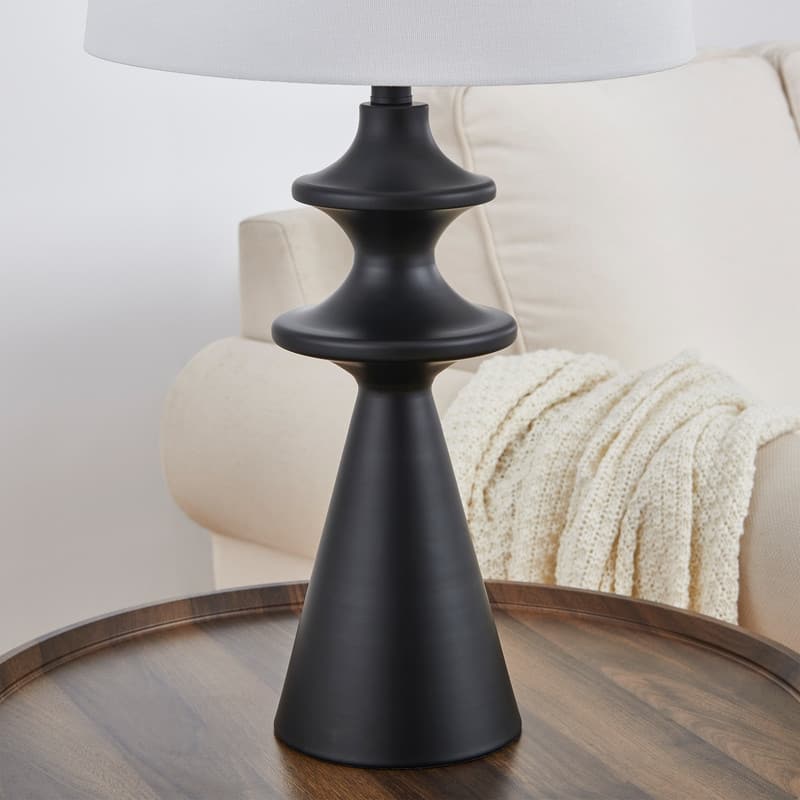KAWOTI 28inch Modern Black Metal Table Lamp Set (Set of 2) - W15" * H 28"