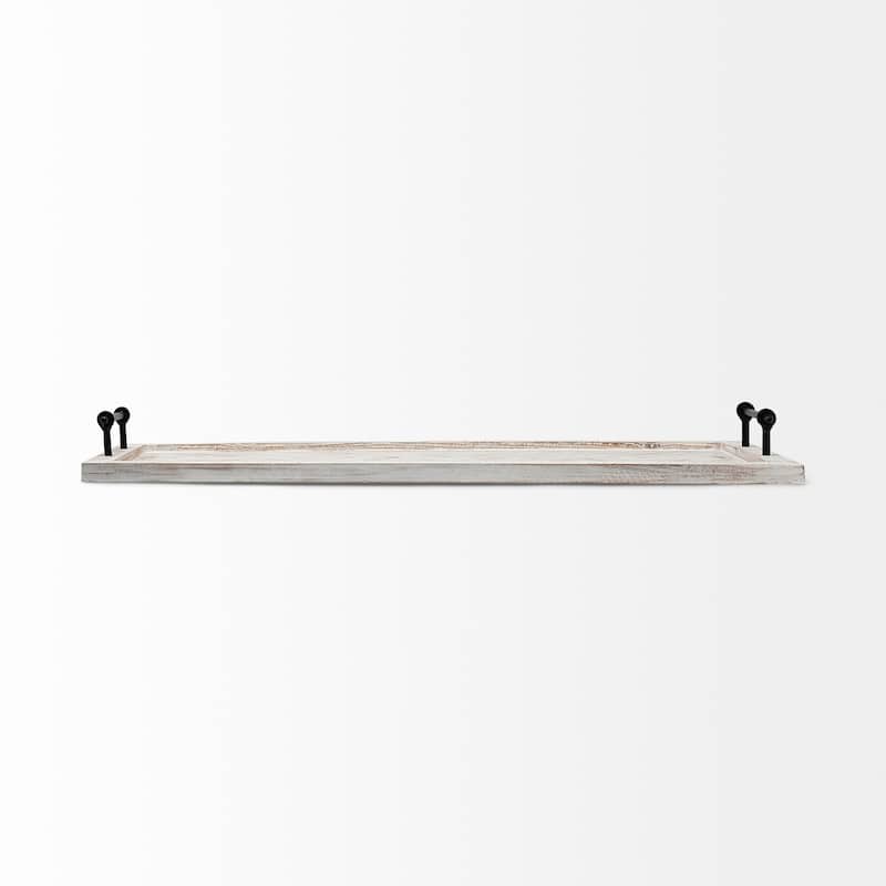 Alfred Natural Wooden Herringbone Rectangular Tray - 35"W x 16"D x 4"H