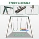 preview thumbnail 4 of 6, 440 lbs Metal Swing Sets for Backyard with 45" Platform Swing and Belt Swing ,Swingset Outdoor for Kids