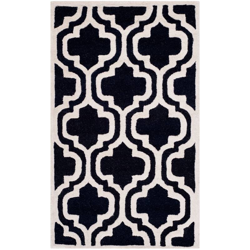 SAFAVIEH Handmade Cambridge Allana Modern Moroccan Wool Rug - 2' x 3' - Black/Ivory