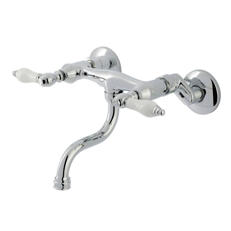 Kingston Brass Kingston Two-Handle 2-Hole Wall Mount Bathroom Faucet - Polished Chrome