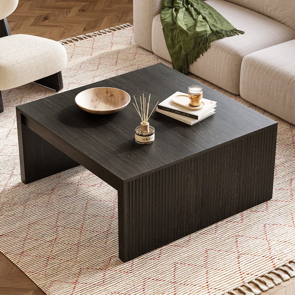 Mid-Century Modern Square Coffee Table, Living Room Bedroom Center Cocktail Accent Table