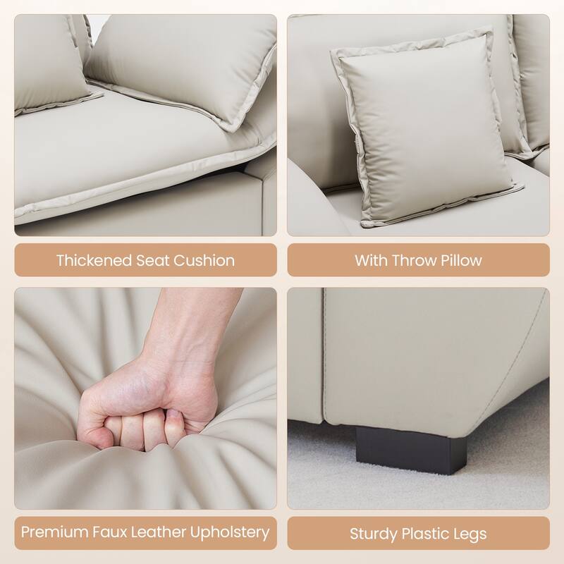 Oversized Upholstered Sofas with Deep Seat for Living Room