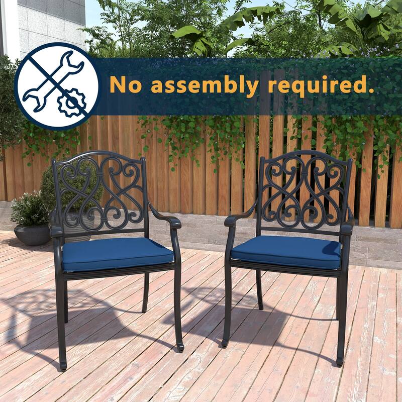7-Piece Cast Aluminum Patio Dining Set with Cushions