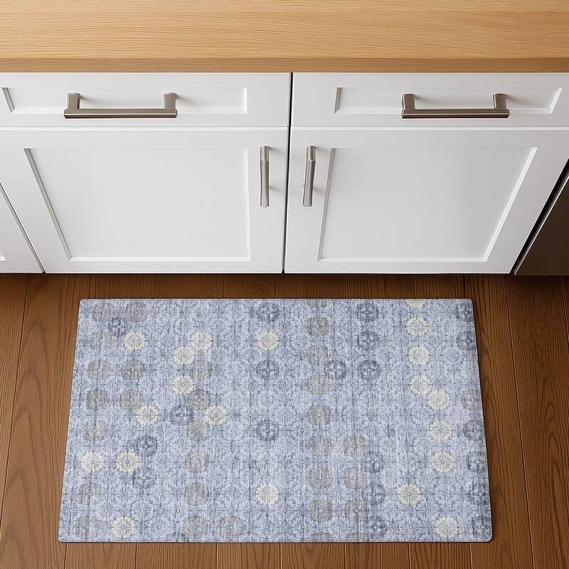 Premium Washable Super Soft Geo Mosaic Mayfield Rug - Blue - 1'8" x 2'6"