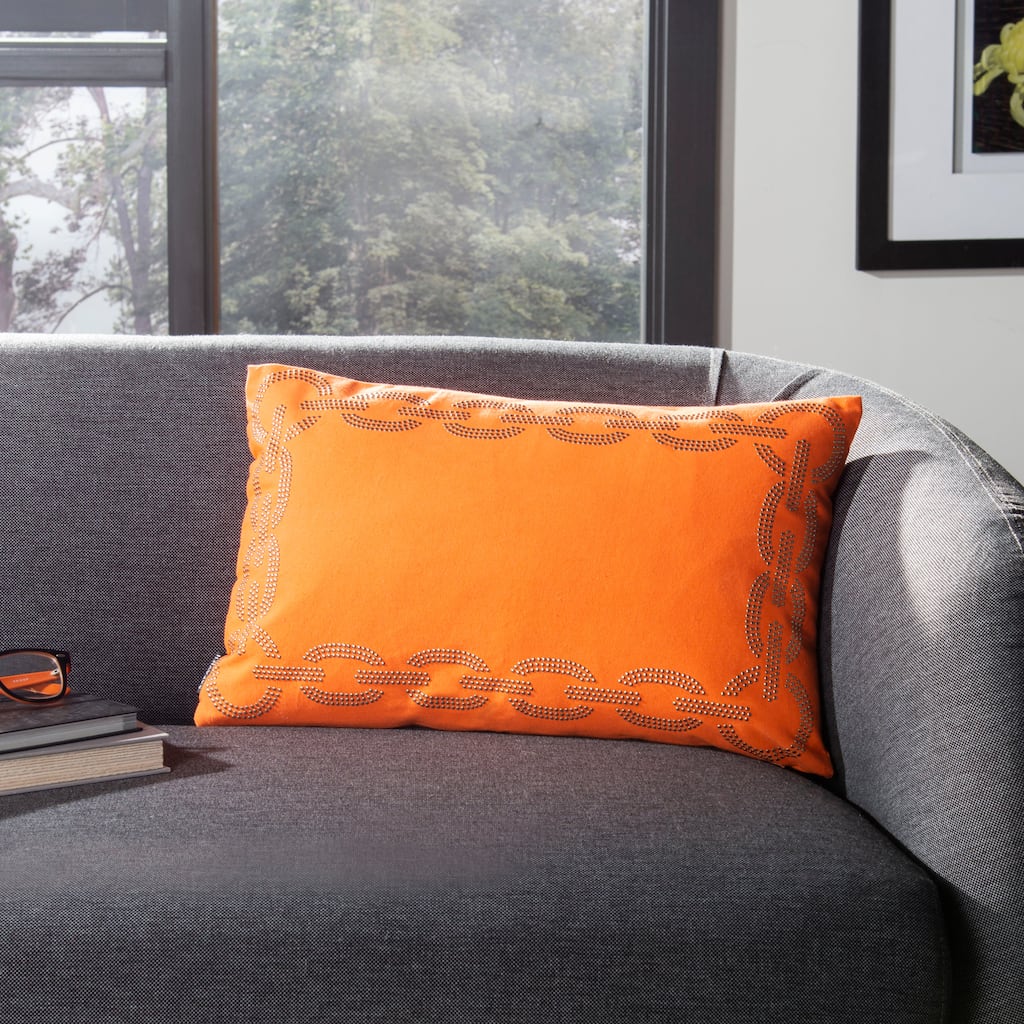 SAFAVIEH Maita 20-inch Orange Decorative Throw Pillow (Set of 2)