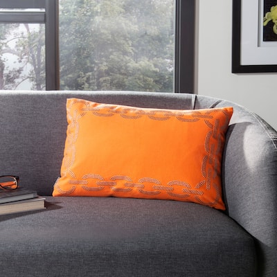 SAFAVIEH Sibine 18-inch Orange Decorative Pillows (Set of 2)