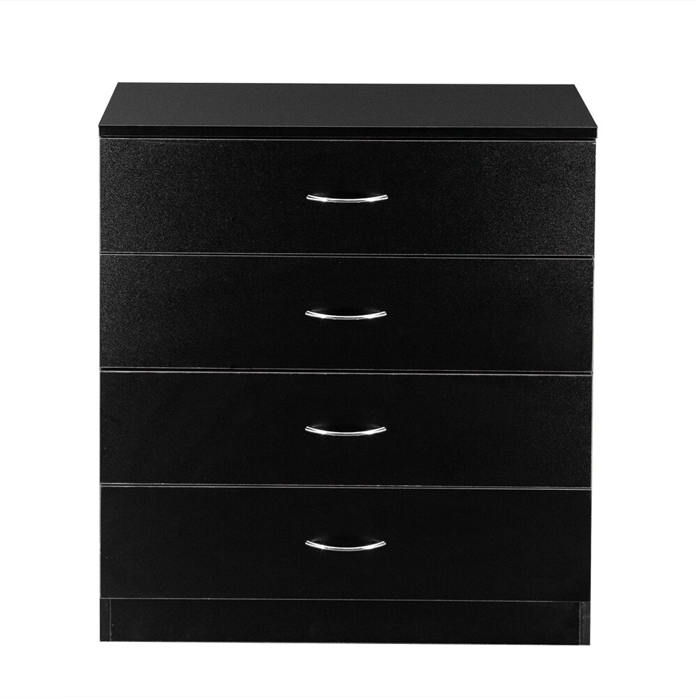 Shop Furniture Mdf 4 Drawer Wood Storage Chest Nightstand White Black Overstock 22813908 Black
