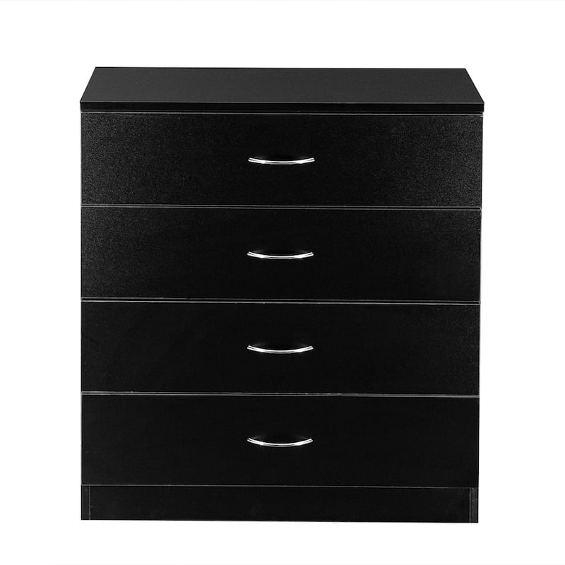 Modern Simple 4-Drawer Dresser Black - Black