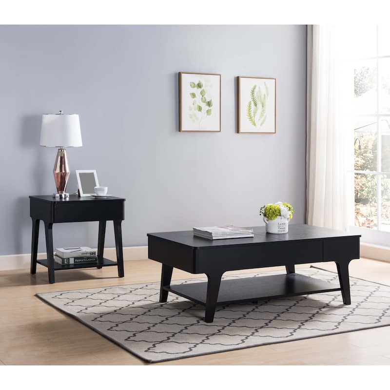 Black End Table for Living Room,Dining Room, Lift Tabletop