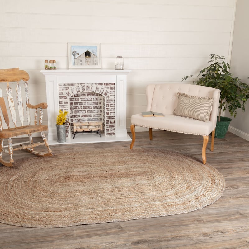 Natural Jute Rug Oval w/ Pad 72x108 - 6' x 9'