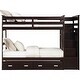 preview thumbnail 4 of 5, Classic Wood Twin Bunk Bed with Trundle, Storage Ladder, 5 Drawers, Brown
