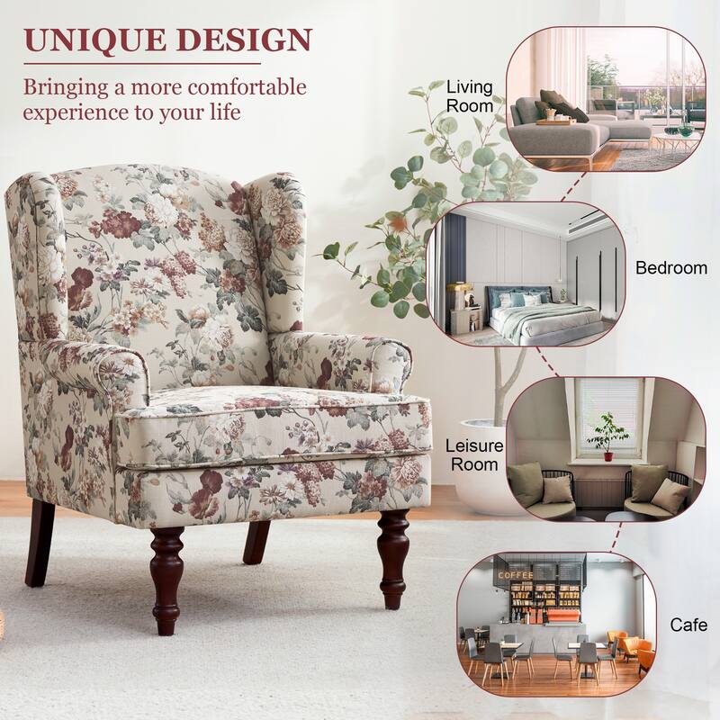 Accent Arm Chair with Turned Legs and Round Arms