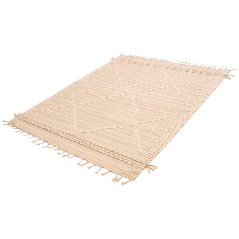 ECARPETGALLERY Hand-knotted Tangier Cream Wool Rug - 7'11 x 10'0