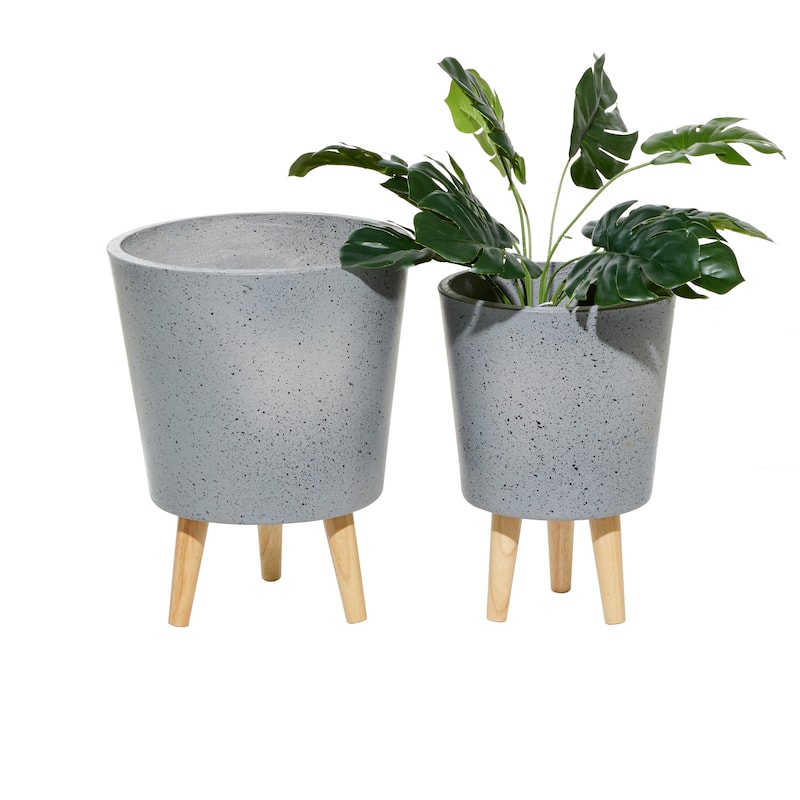 MgO Contemporary Planter (Set of 2) - 10 x 10 x 15Round
