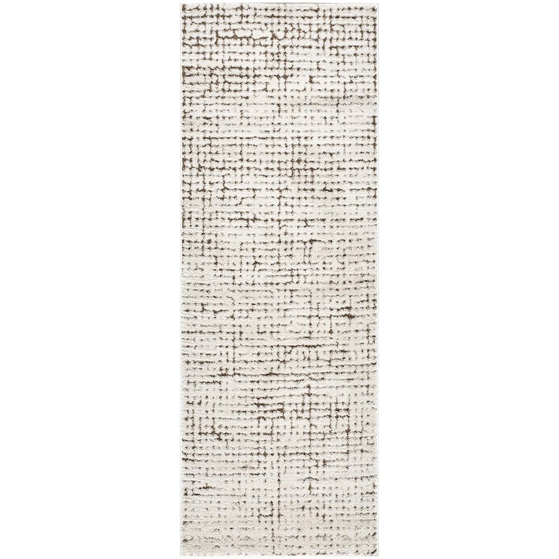 Livabliss Cascade Transitional Checkered Area Rug - Brown - 2' 7" x 12'