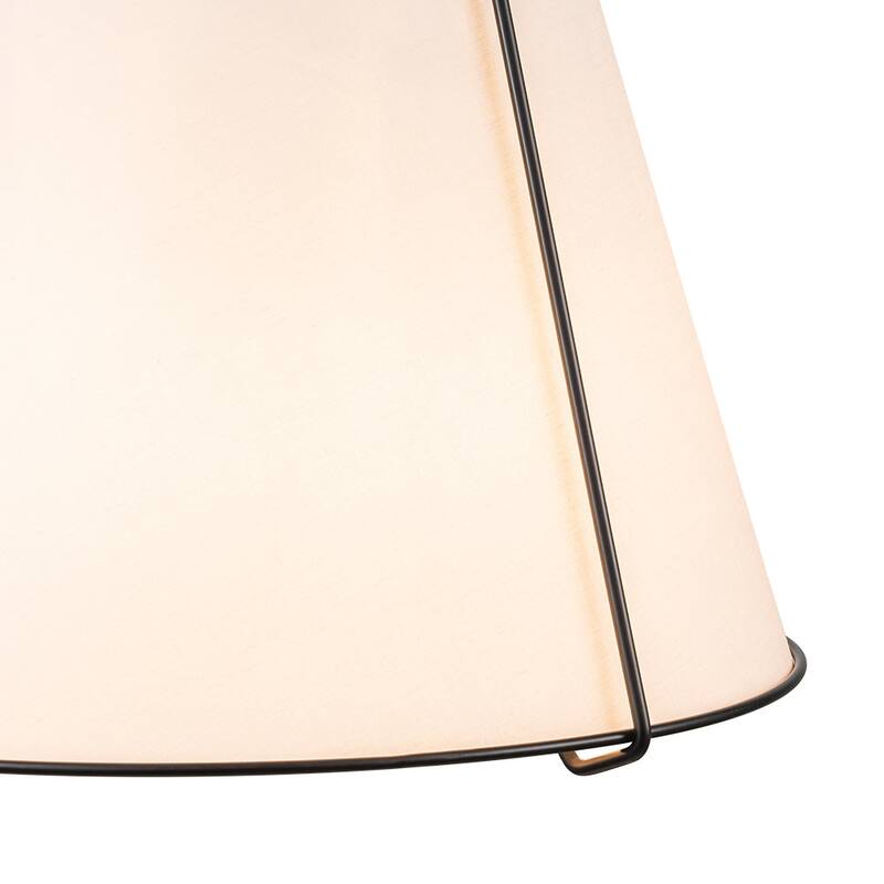 Mid Century 4-Light Conical Fabric Shade Lantern Pendant Ambient Light