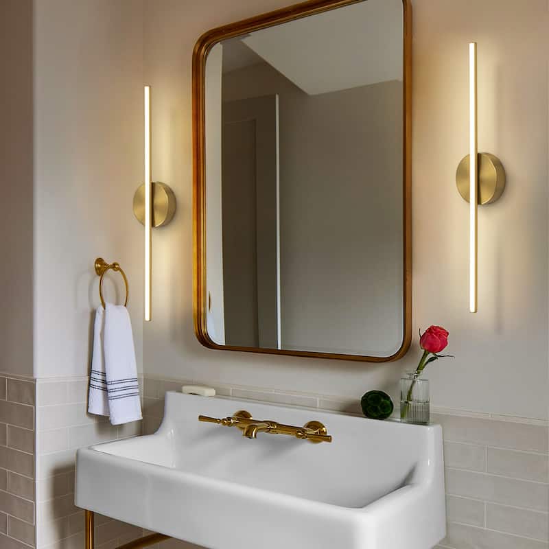 Modern 1-Light Dimmable LED Linear Bathroom Vanity Light