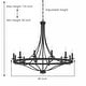 preview thumbnail 22 of 34, Acroma 12 Light 40In Modern Farmhouse Wagon Wheel Chandelier-UL - N/A